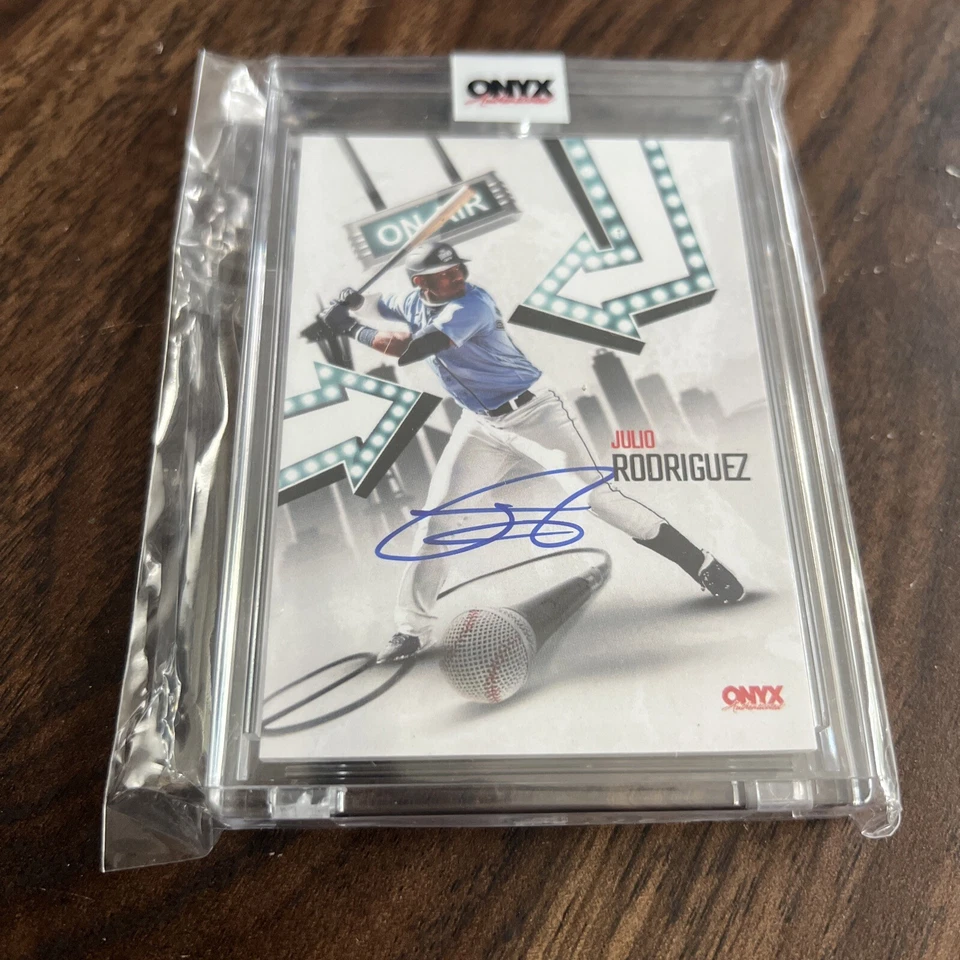 Julio Rodriguez 2022 Onyx On Card Ink Auto SSP /24 Mariners Rookie On Air Johnso - Image 2 of 3