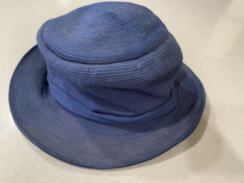 VINTAGE Philip Somerville Lord & Taylor Salon Blue Hat Cap Womens England - Picture 4 of 11