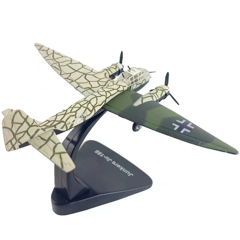 Avión de combate Junkers Ju-188 modelo militar fundido a presión de aleación a escala 1:144 Foto 4 de 4