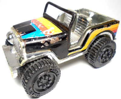 TonkaブリキJeep 1/18 昭和 ミニカー　おしゃれインテリア 1979 TONKA JEEP BLACK 4 3/4