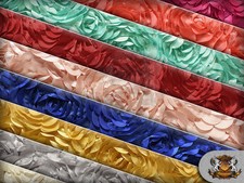 Satin Bridal Petal Rosette Floral Fabric / 52" Wide / Sold by the yard