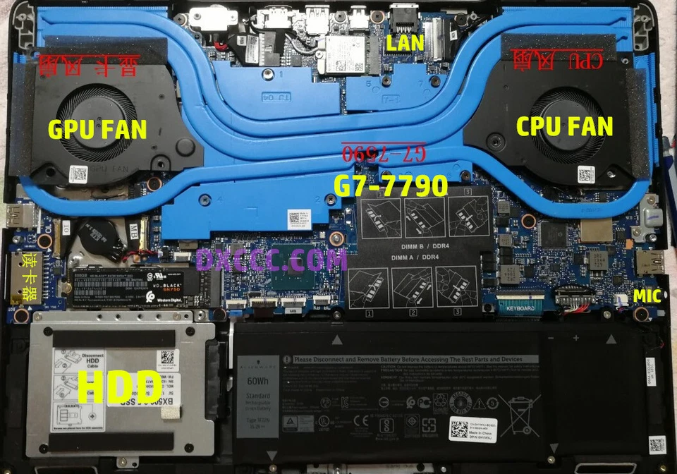 CN-0C04TH CN-09THTN DELL G5-5590 G7-7590 G7-7790 CPU Cooling Fan DC12V 1.0A - Image 4 of 4