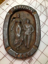 cast antique ashtray naughty man & lady OH!! Nashville Tennessee
