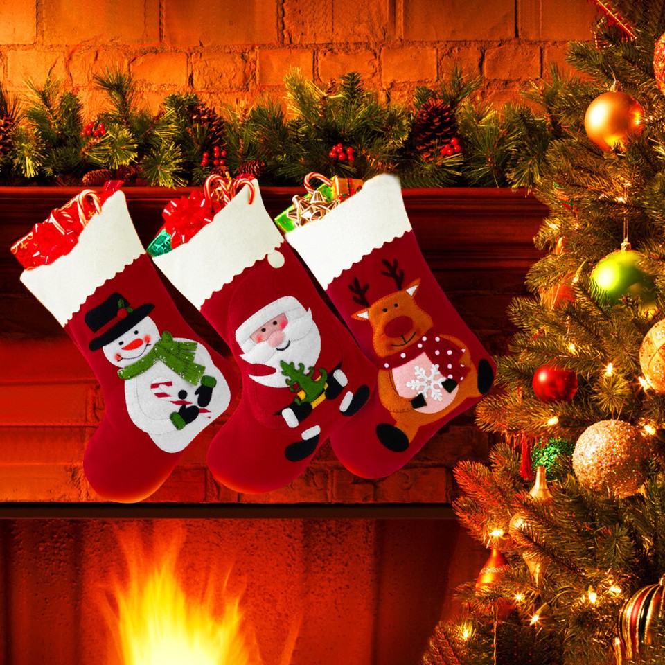 6PCS Christmas Decorative Sock Christmas Treat Bag Christmas Socks