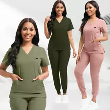 Unisex Lightweight V-Neck Jogger Scrubs - Nurse Uniform
