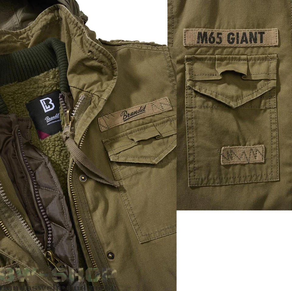 BRANDIT M65 GIANT FELDJACKE DAMEN ARMY WINTERJACKE FUTTER US PARKA OUTDOOR JACKE - Bild 2 von 2