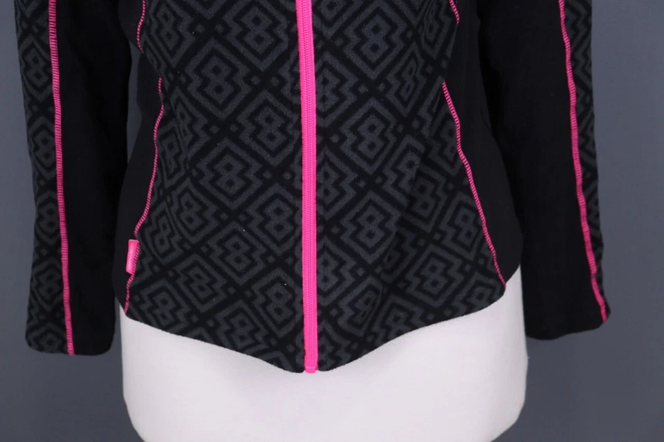 Chaqueta polar Kari Traa gris geoimétrica Fair Isle cremallera completa senderismo talla M Foto 2 de 4