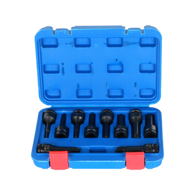 10-TLG TORX STECKSCHLÜSSEL SATZ 1/2 ZOLL T20-T80 KRAFTNÜSSE SCHLAGNÜSSE NUSS SET