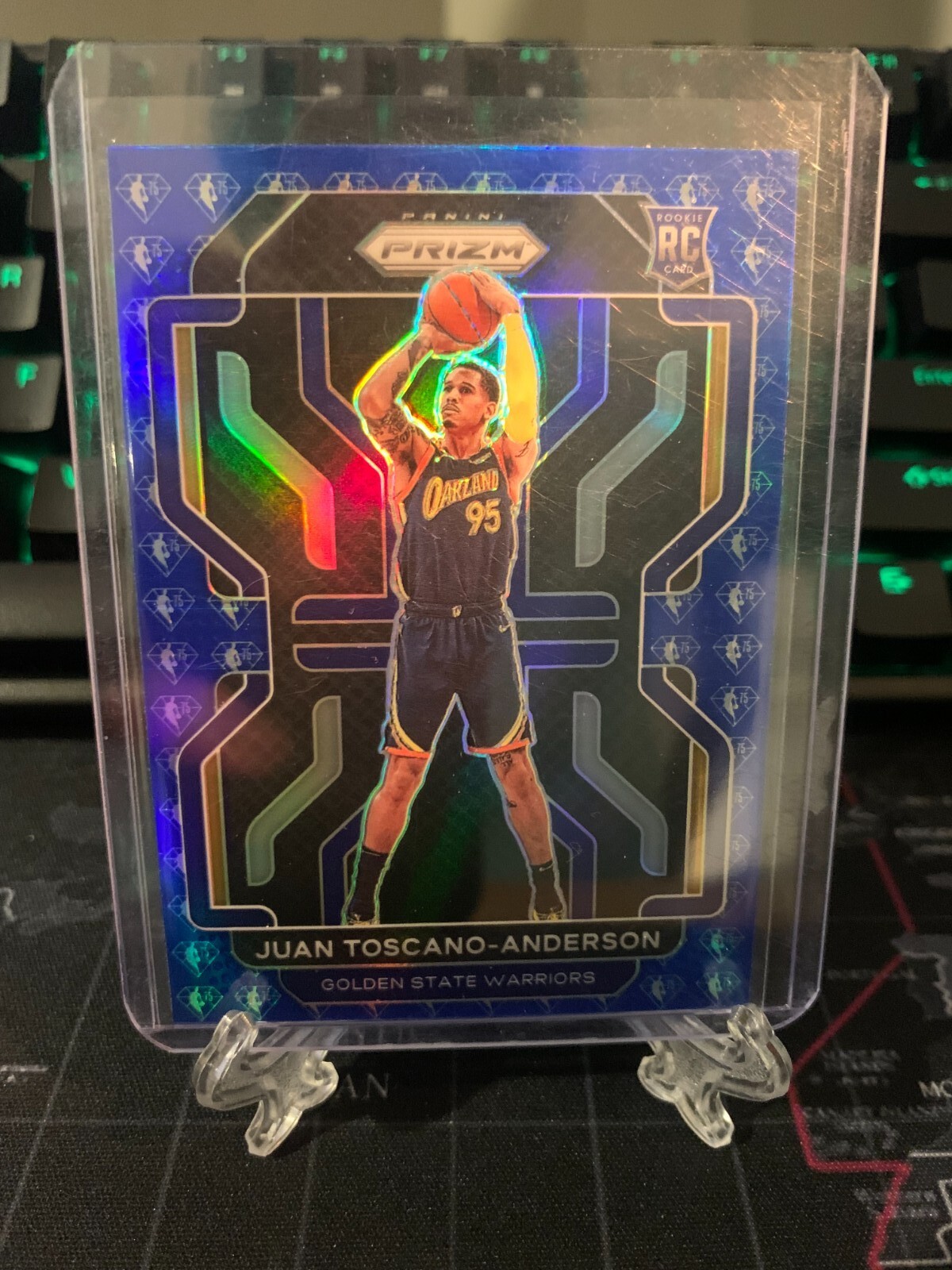 2021/22 Panini Prizm Juan Toscano-Anderson RC 75th Anniversary Blue Prizm #295