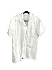 Pharmacy Lab Coat 3 Pockets 34  Length Size M White Short Sleeve 35/65 Superior