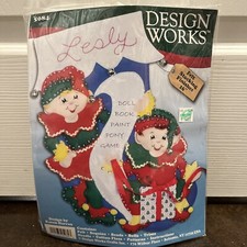 Design Works 5084 Santa's Elves Felt Applique Christmas Stocking Kit WISH LIST