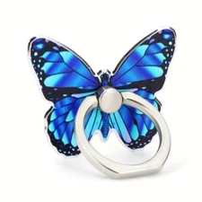 360° Rotating Butterfly Phone Ring Stand Holder Metal Finger Kickstand Knob Loop