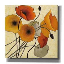 Epic Graffiti 'Pumpkin Poppies II' by Shirley Novak, Giclee Canvas Wall Art