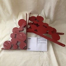 2 paia di staffe per mensole a bolle in metallo rosso IKEA Ekby Mans usate in ottime condizioni 201.687.05