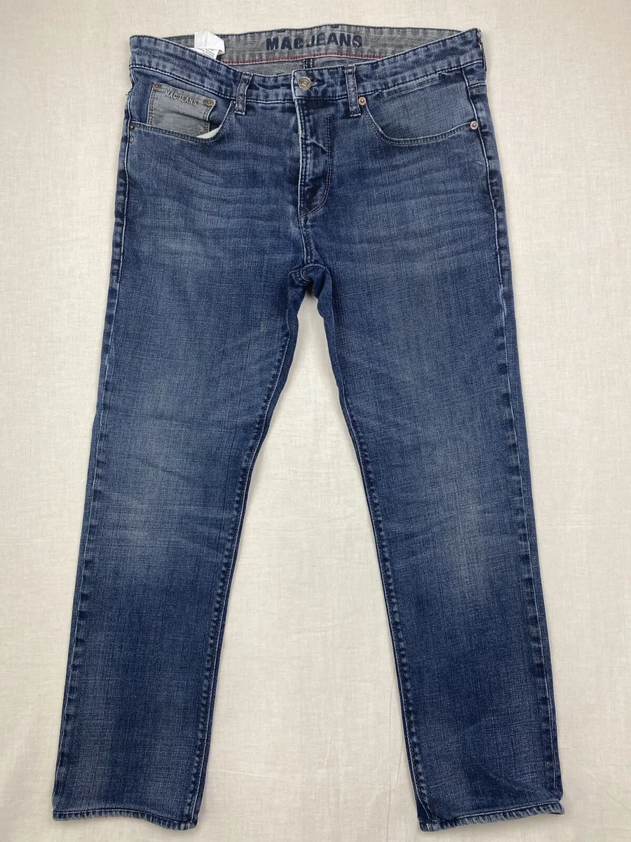 Mac Jeans Arne Pipe Classic Fit Straight Jeans-Medium Wash/Size 35  (36x28.5) | eBay