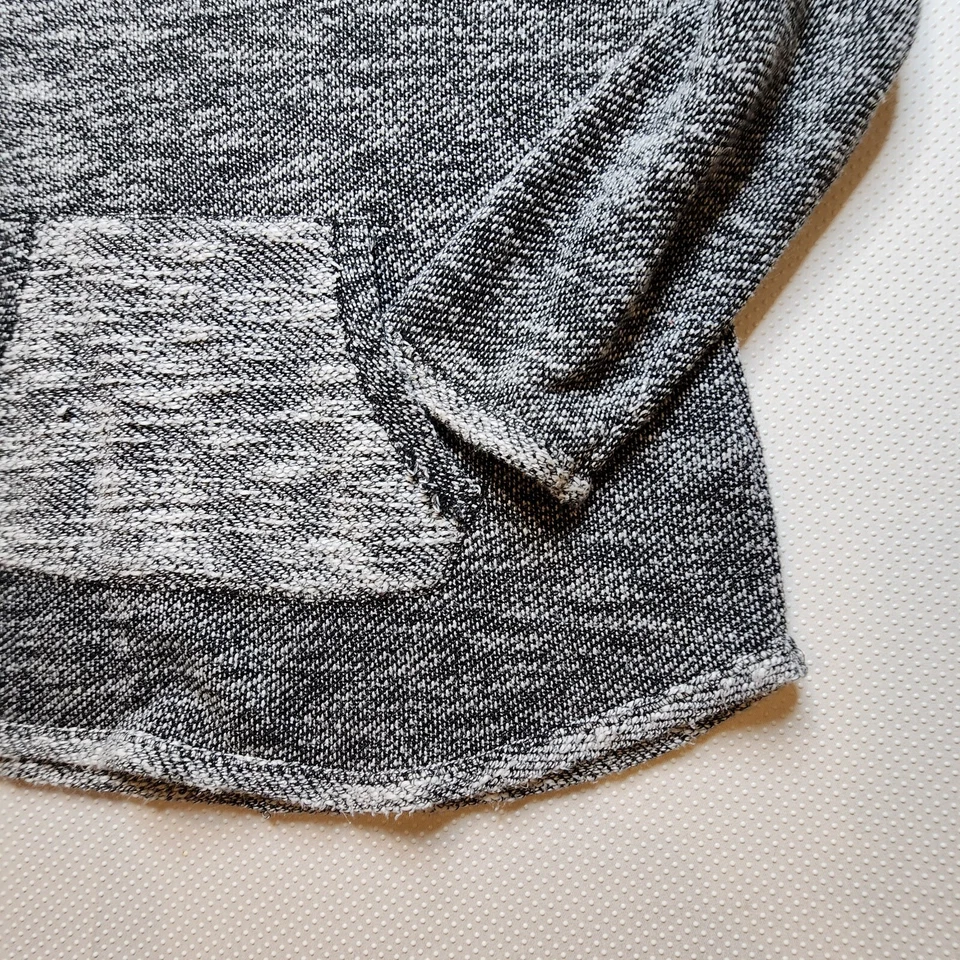 Kensie Performance 女式运动衫中号黑色灰色长袖小袋 — 第 3/4 张图片