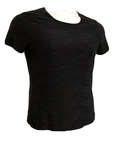 Black Tight T-Shirt Textured Stretch | eBay