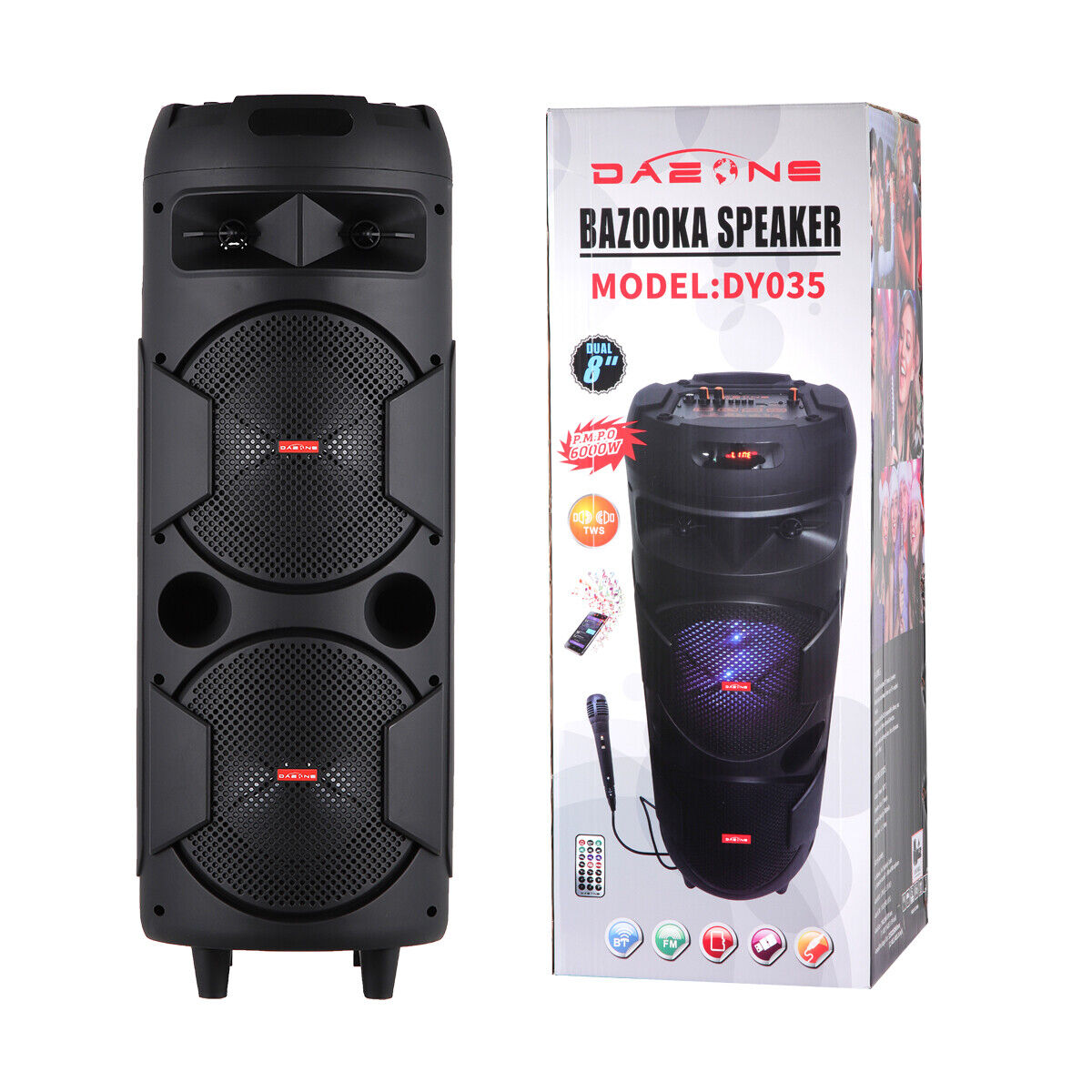 Dual 8 Inch Woofer Bluetooth Speaker System Portable Party Dual 8 Inch Woofer Bluetooth Speaker System Portable Party