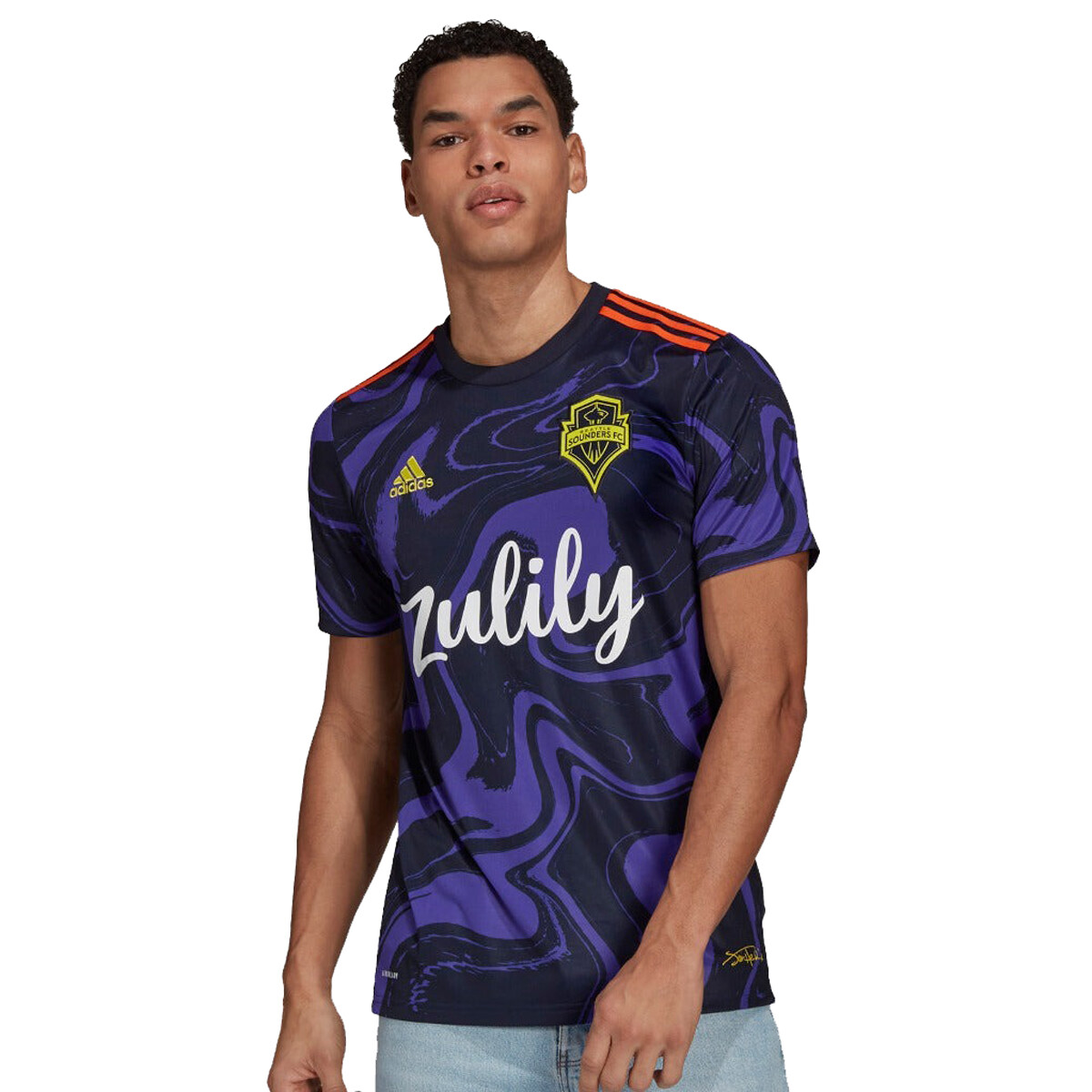 Мужская выездная майка Adidas MLS Seattle Sounders FC, цвет Legend Ink/Energy Ink