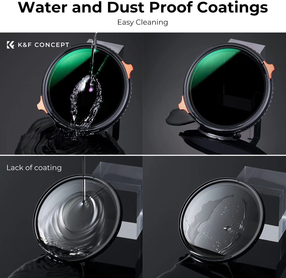 K&F Concept 82mm 2in1 ND4-ND64 Variable ND CPL Polarizers Lens Filter for Camera - Image 2 of 4