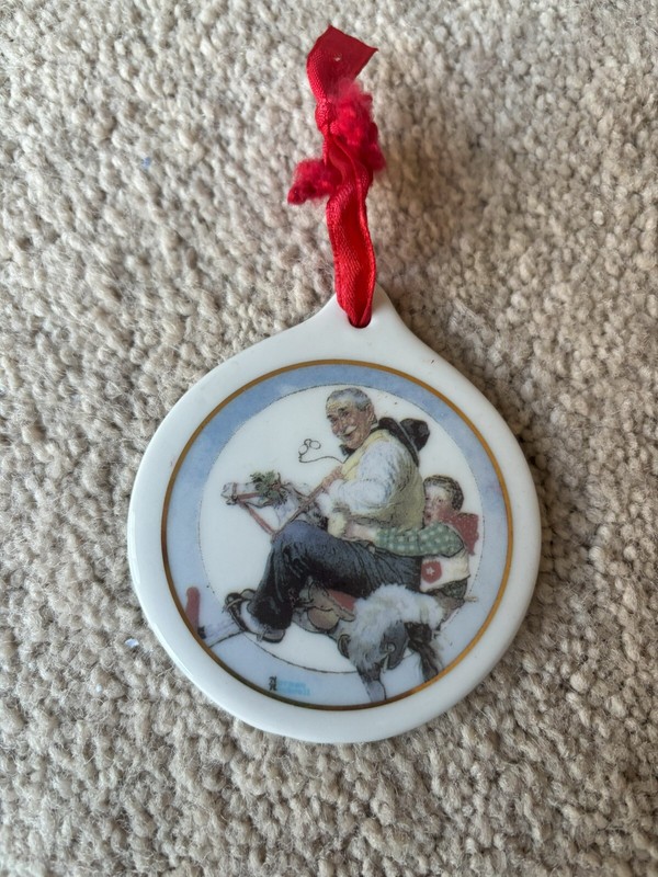 Ornament 1997 JC Penny Gramps At The Reins Porcelain Norman Rockwell Painting
