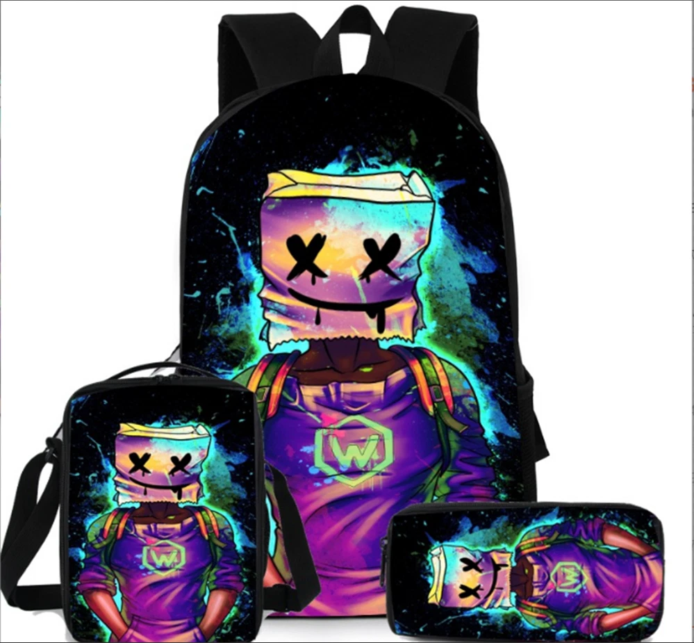 Cute Backpack Set with Lunch Bag and Pencil Case, for Boys and Girls