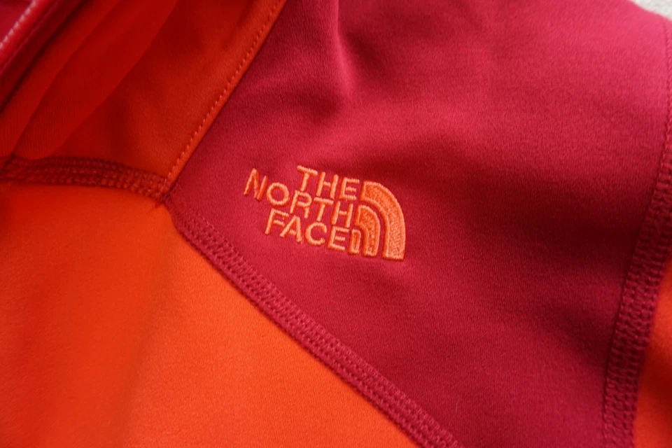 Chaqueta naranja The North Face Flashdry para mujer talla mediana manga larga cremallera completa Foto 2 de 4