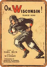 METAL SIGN - 1909 On Wisconsin March Song - Vintage Look Reproduction
