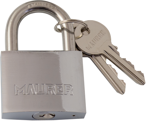 LUCCHETTO AD ARCO IN ACCIAIO INOX ''MARE'' - 50mm - MAURER