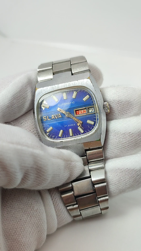 ⭐ VINTAGE Soviet watch SLAVA tank mechanical 2427 27 jewels Made in USSR 1980s. - Video 1 of 1