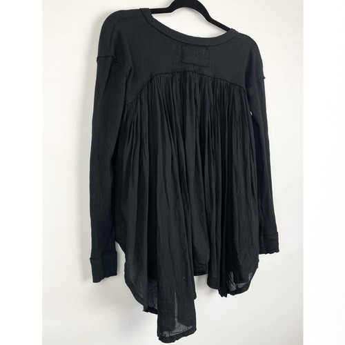 Top tunica lirico Free People XS blusa nera asimmetrica strega capricciosa nuovo con etichette - Foto 7 di 10