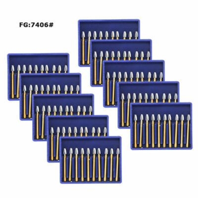 100 PCS BOMAOER Dental bur 12 BLADE TRIMMING & FINISHING CARBIDE FG7406