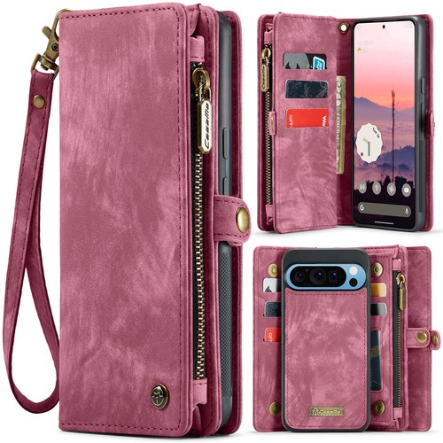Custodia per Google Pixel 9 / 9 Pro XL slot per carte di credito in pelle con cinturino - Foto 19 di 29