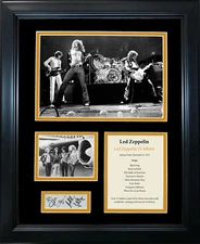 Framed Led Zeppelin IV Album Facsimile Laser Engraved Auto 12"x15" Music Photo