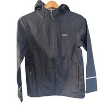 Patagonia Kids Waterproof Hooded Rain Jacket Blue Size L 12 Kids