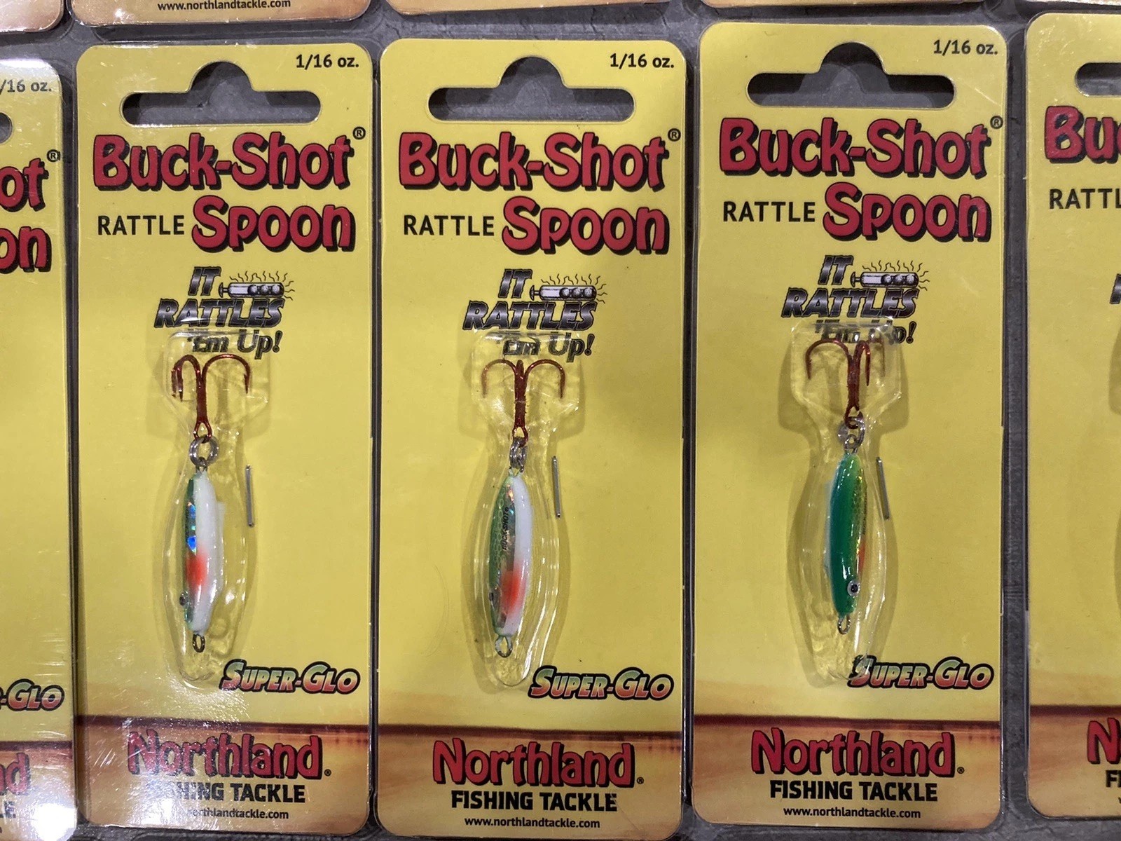 Lot of 34 Northland Buck-Shot Rattle Spoons - All 1/16 oz Size - Mixed Colors - Image 7