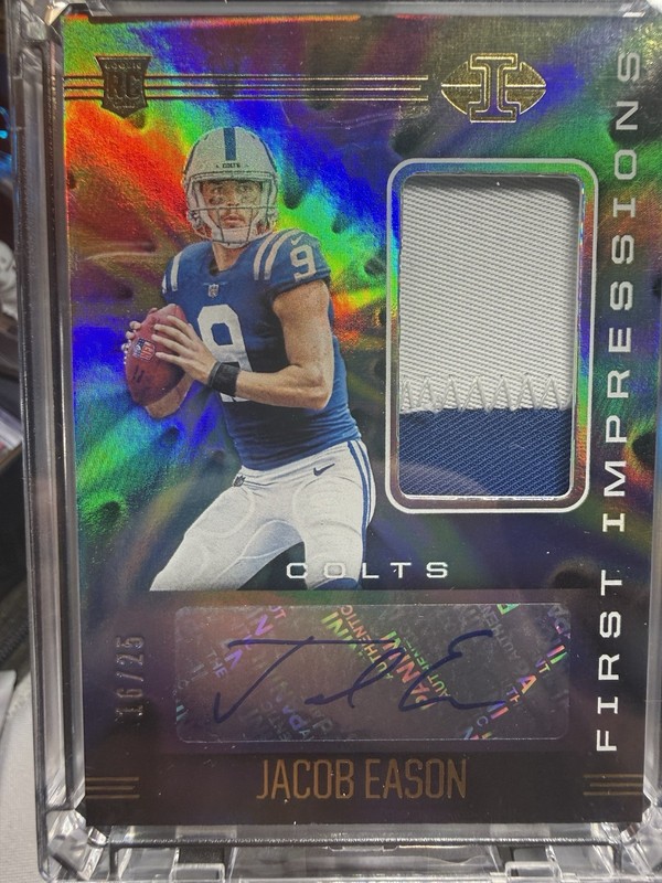 2020 Panini Illusions JACOB EASON #/25 Rookie Patch Auto SSP Colts RC RARE