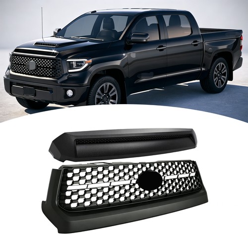 For 2014-2021 Toyota Tundra Matte Black Front Grille&Hood Bulge Molding Set 2pcs