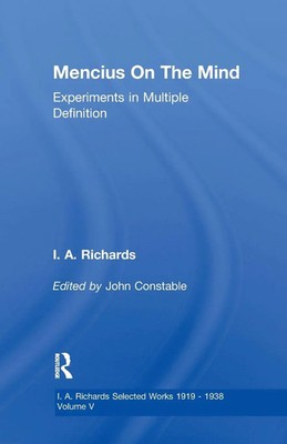 Mencius On The Mind Experiments in Multiple Definition John Constable Buch 2017