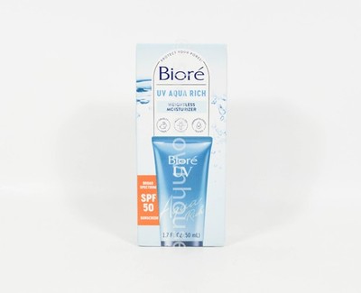 Biore UV Aqua Rich SPF50 Weightless Moisturizer 1.7 fl oz - EXP 11/2026