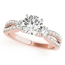 Lab-Created 1.75 Ct Round Cut VVS1 Diamond Wedding Ring 14K Rose Gold Finish