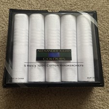 New Handkerchiefs 5-Piece Box Alexander Julian Colours White