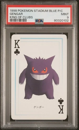 1998 POKEMON STADIUM BLUE VERSION 3-D KING OF CLUBS GENGAR PSA 9 POP 7