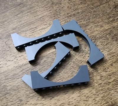 LEGO Dark Bluish Gray Arch 1 x 8 x 2 Raised. QTY 5. Part No. 16577. New.
