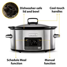 Image of Crockpot TimeSelect 5.6L Digital Slow Cooker CSC066 - Damaged Lid - 5828-2-Q