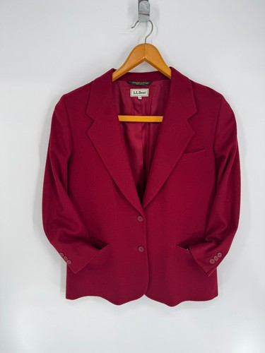 VTG LL Bean Plum Wine Luxury Wool Cashmere Blend Blazer Jacket Women's Sz 12P - Picture 11 of 13