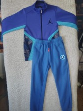 Kids Jordan Dri Fit Full Zip Medium Hoodie Blue Retro With Kid Large Sweatpants