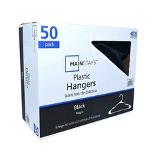 Plastic Clothes Hangers Black 50 Pack Lightweight Durable for Daily Use