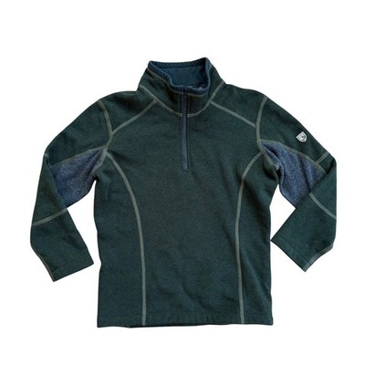 Kuhl Kids Kashmira Quarter Zip Fleece Pullover Green Gray XS 5-6 3507 F18