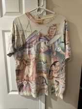 Vintage 90s RARE Disney Pocahontas All Over Print Medium Pocahontas Tag